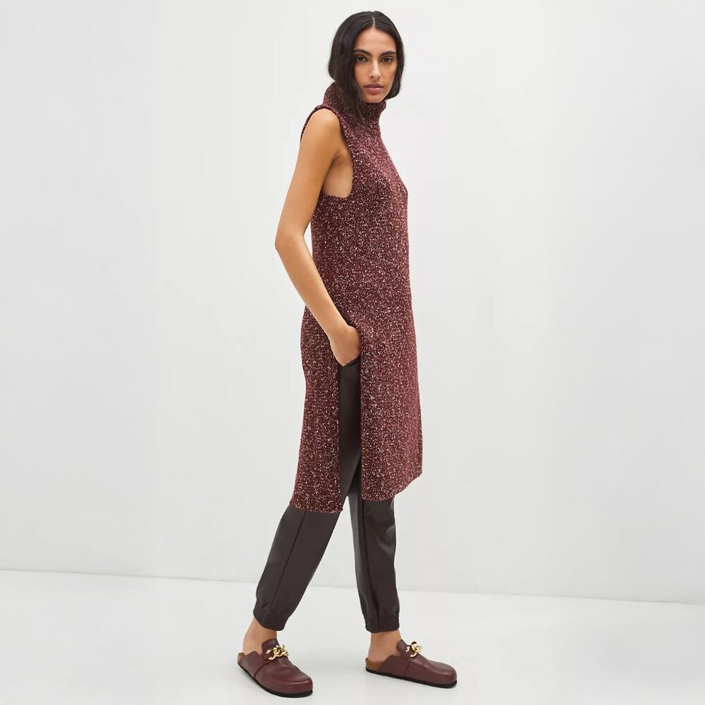 Anthropologie Flowy Maxi Tunic in Wine - NWT sz S